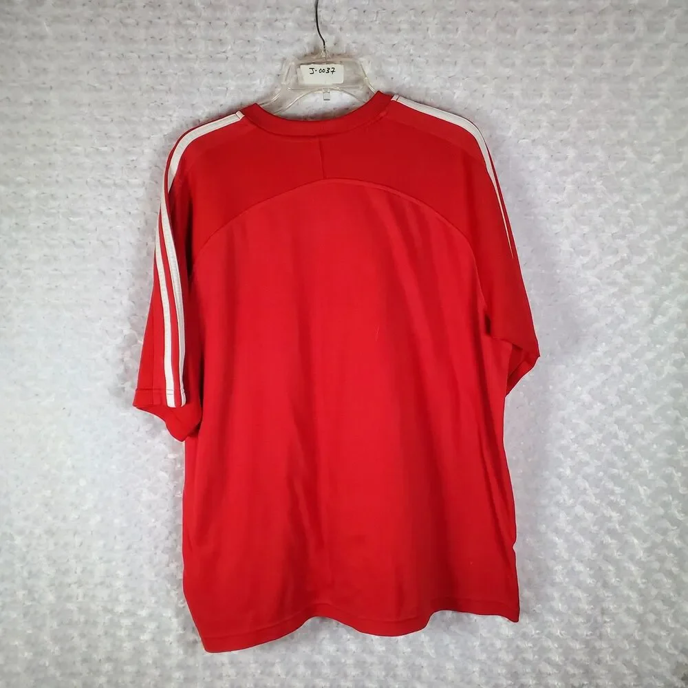Adidas Men's Short Sleeve Soccer Jersey T-Shirt Red Crew Neck Size XL